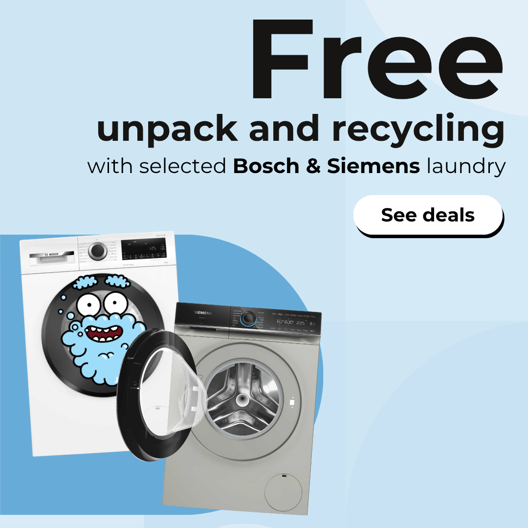 Free unpack and recycling with selected Bosch and Siemens laundry appliances